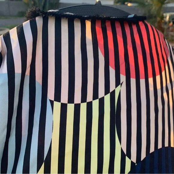 Silk Diane Von Furstenberg Rilla Multicolored Striped Silk Dress | Size 2