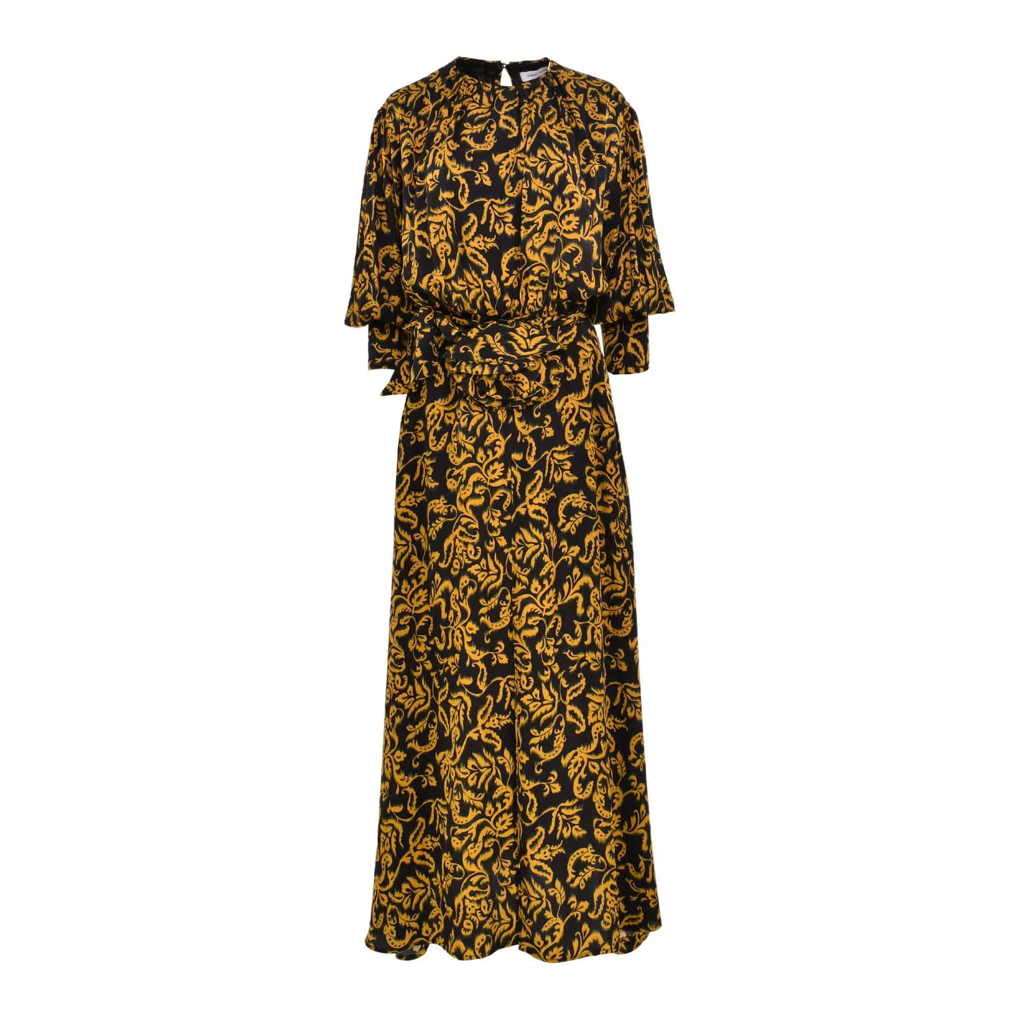Simona Corsellini Baroque-pattern Long Sleeves Gown