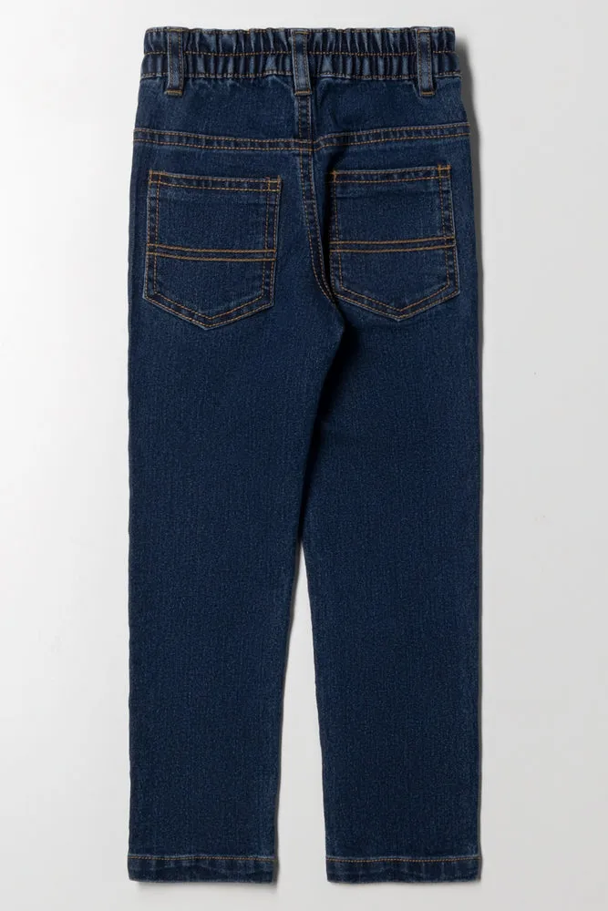Skinny Denim Jeans Dark Blue