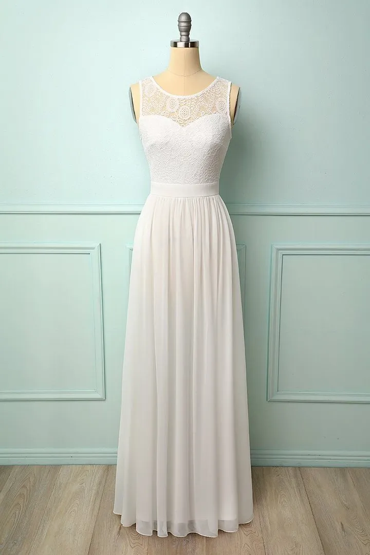 Sleeveless Burgundy Chiffon Long Bridesmaid Dress