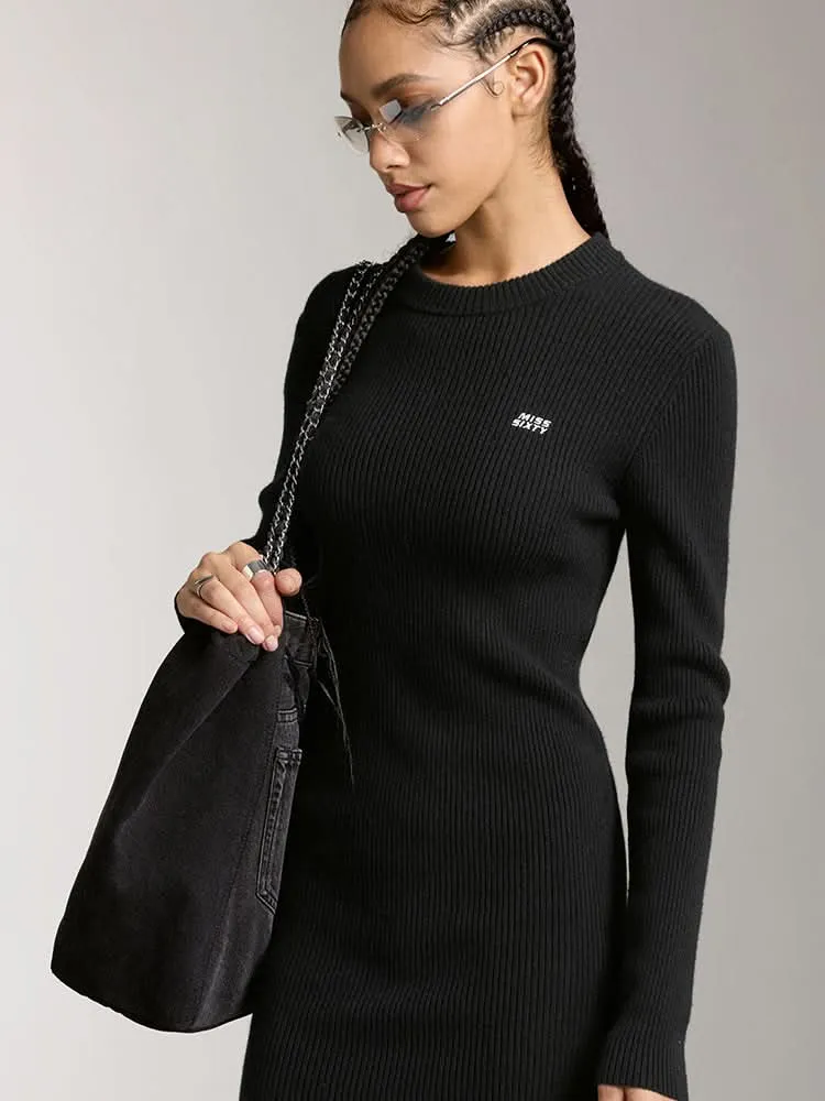 Slim Fit Wool-Blend Dress