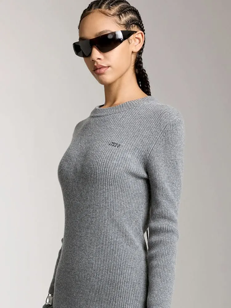 Slim Fit Wool-Blend Dress