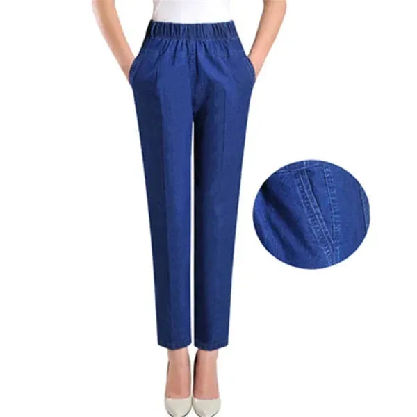 Slim High Waist Elasticity Casual Cowboy Pants