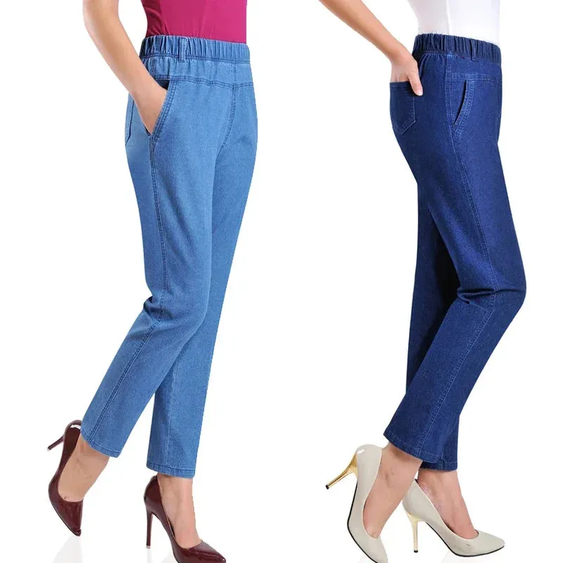 Slim High Waist Elasticity Casual Cowboy Pants
