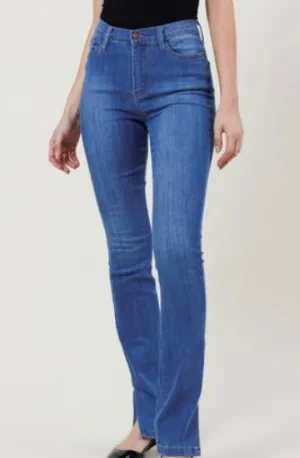 Slit Hem Medium Stone Jeans