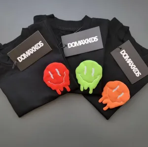 Smiley Drip Face - Black tee