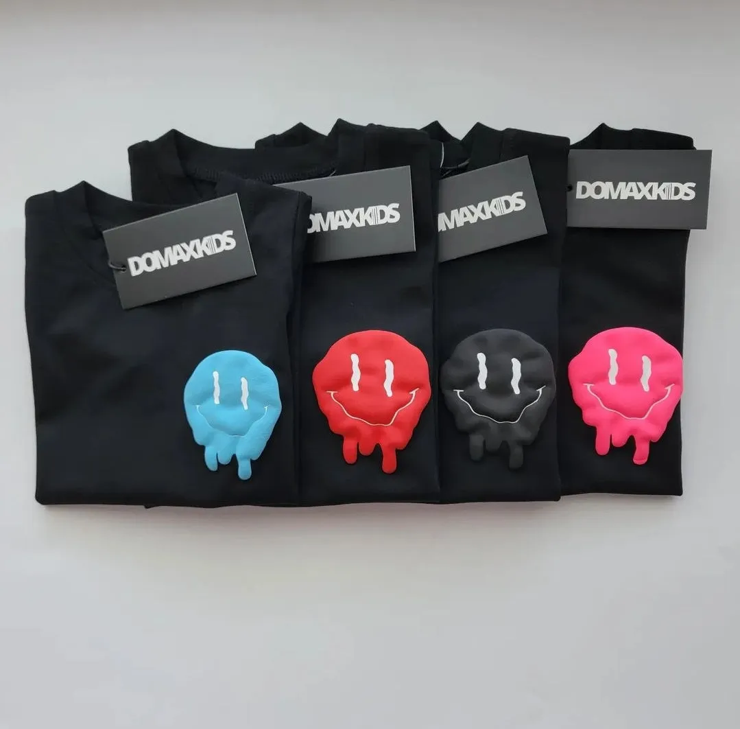 Smiley Drip Face - Black tee