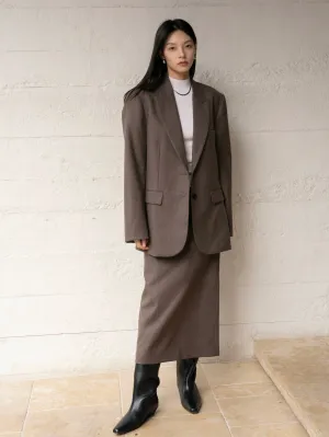 Sophisticated Blazer and Skirt Set
