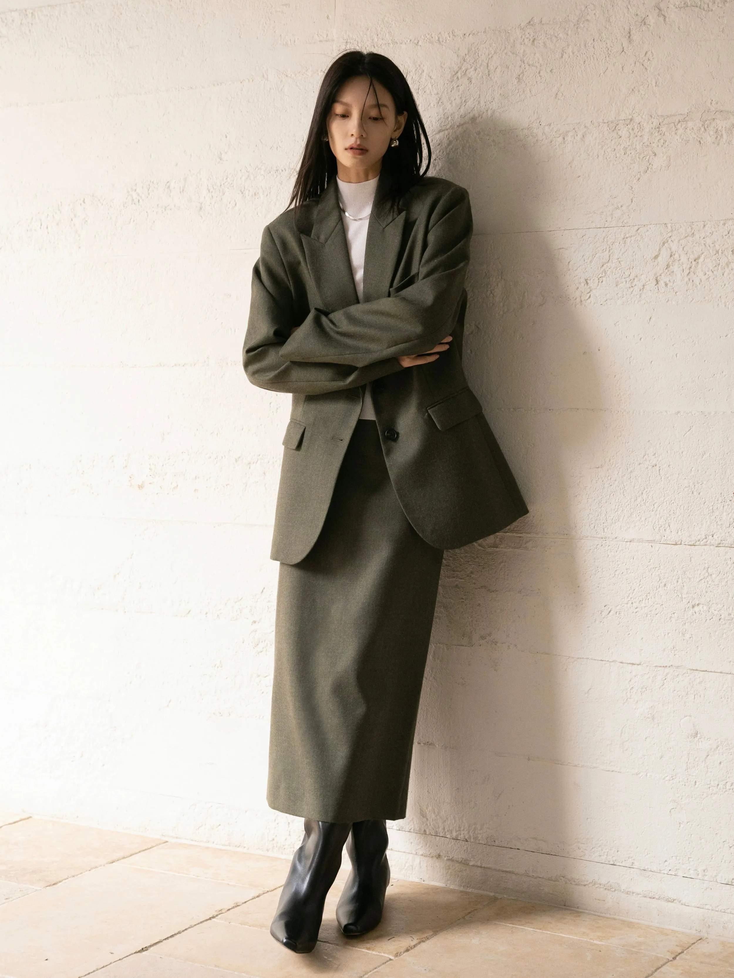 Sophisticated Blazer and Skirt Set