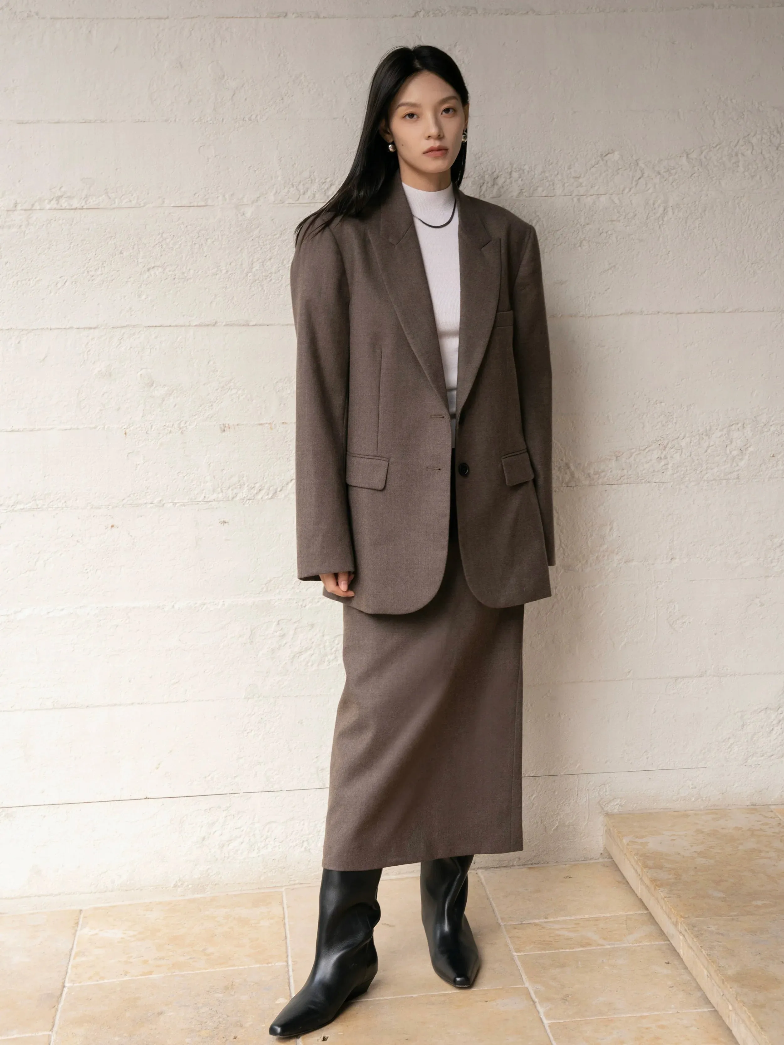 Sophisticated Blazer and Skirt Set