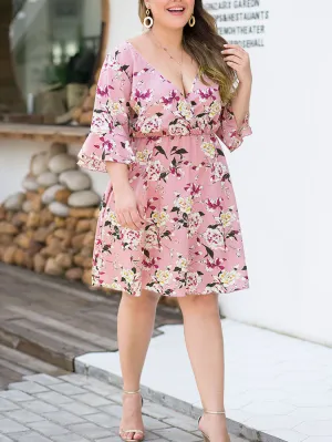 Speaker Seven-point Sleeve High Waist Loose Fashion Large Size Women's Printed Skirt