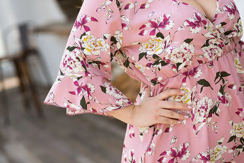 Speaker Seven-point Sleeve High Waist Loose Fashion Large Size Women's Printed Skirt