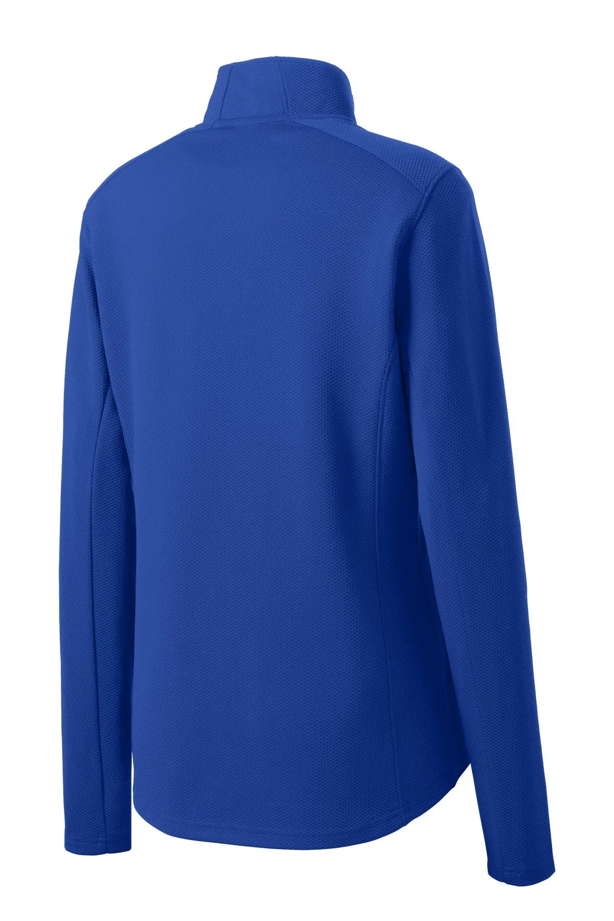 Sport-Tek Women's Sport-Wick Textured 1/4-Zip Pullover.  LST860 True Royal