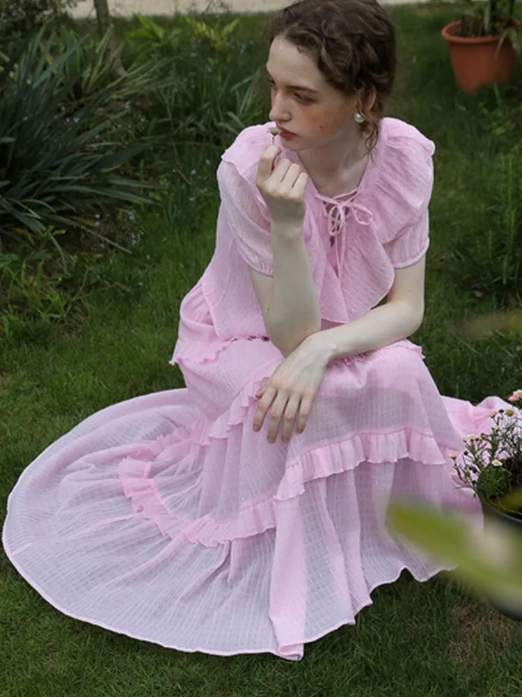 Spring Feminin Ruffle Two-Piece Set