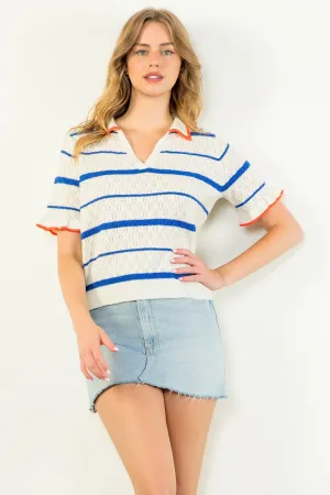 SS STRIPED TEXTURED TOP