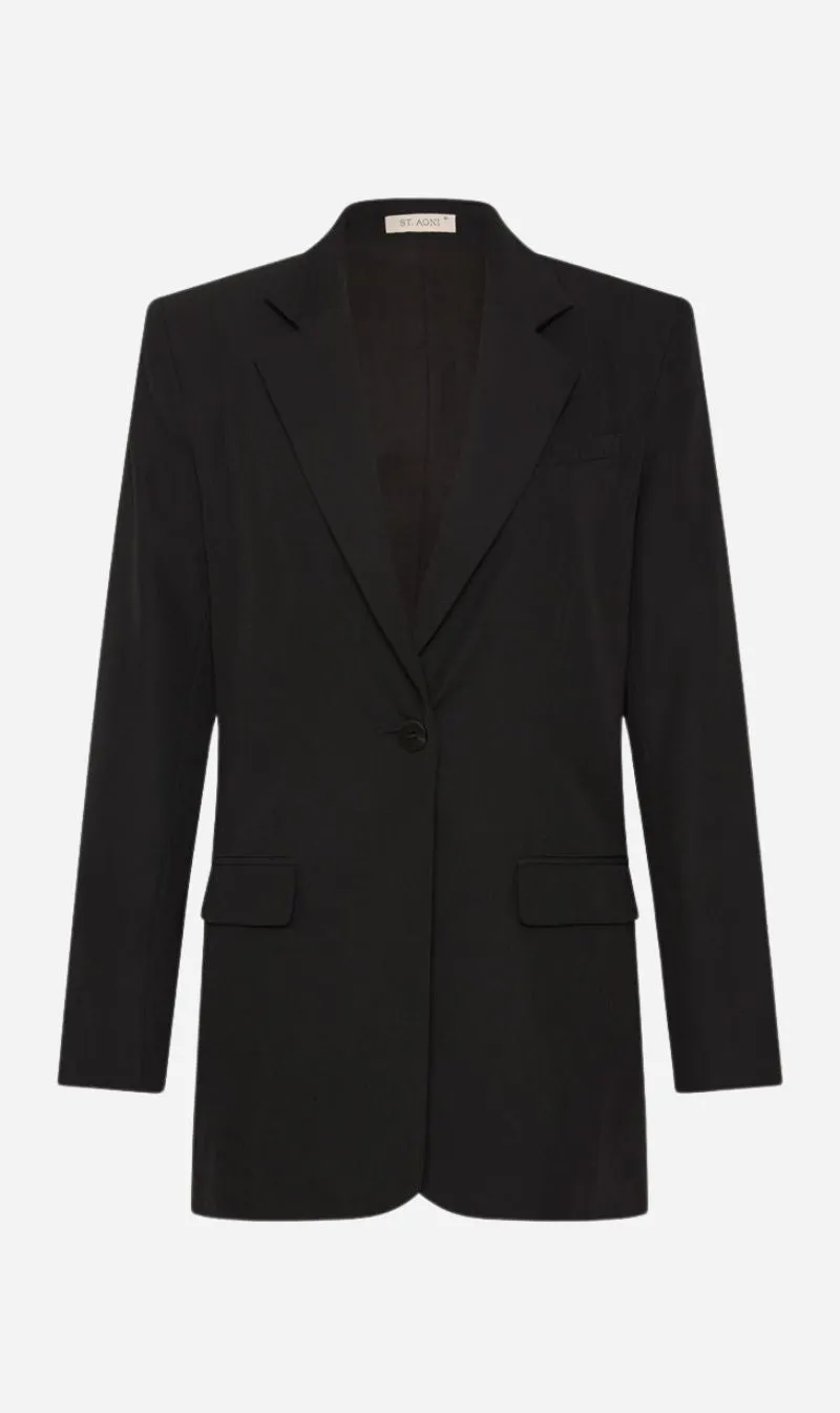 St Agni | Wool Double Layer Blazer - Black