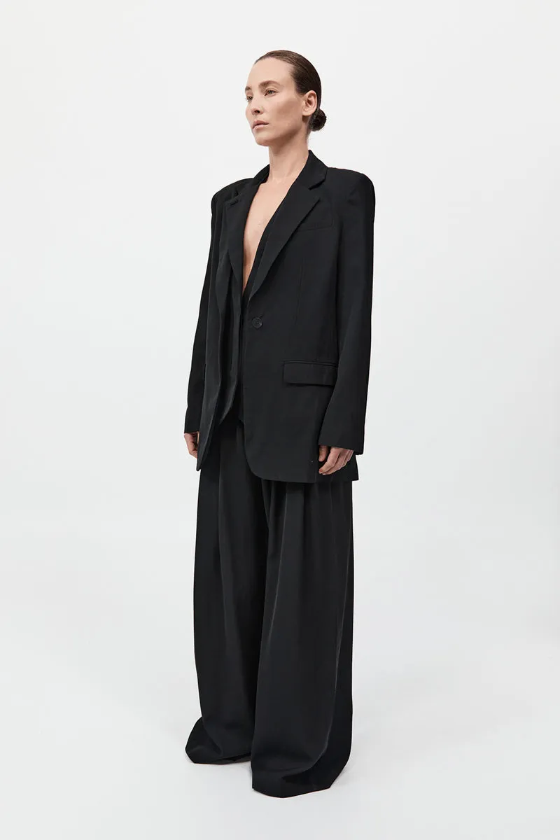 St Agni | Wool Double Layer Blazer - Black