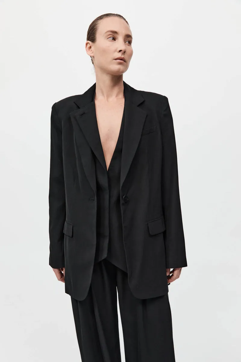 St Agni | Wool Double Layer Blazer - Black