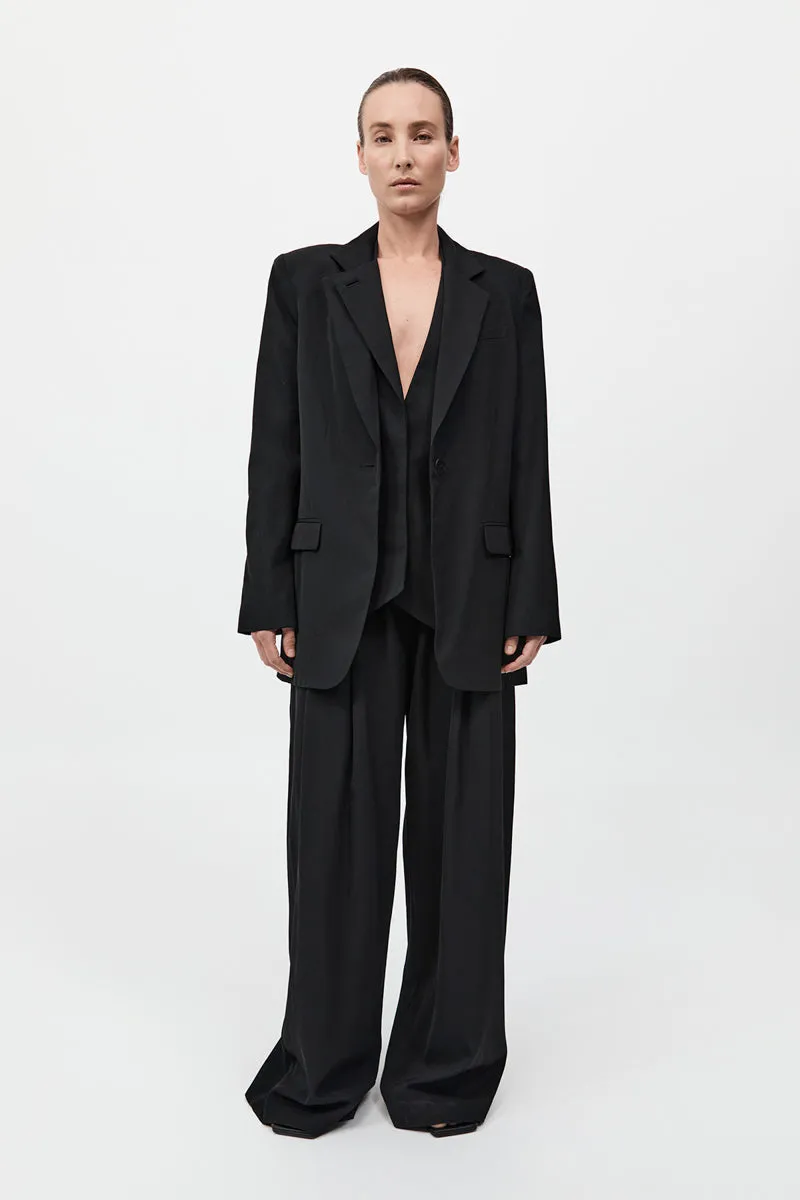 St Agni | Wool Double Layer Blazer - Black