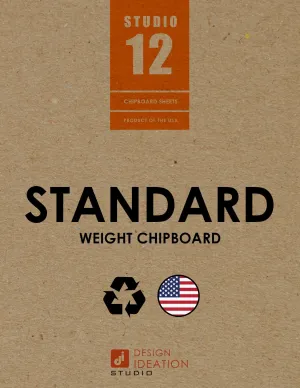 STANDARD Chipboard Sheets. Economy Pack. STUDIO 12 brand. (9" x 12") (10 Sheets)