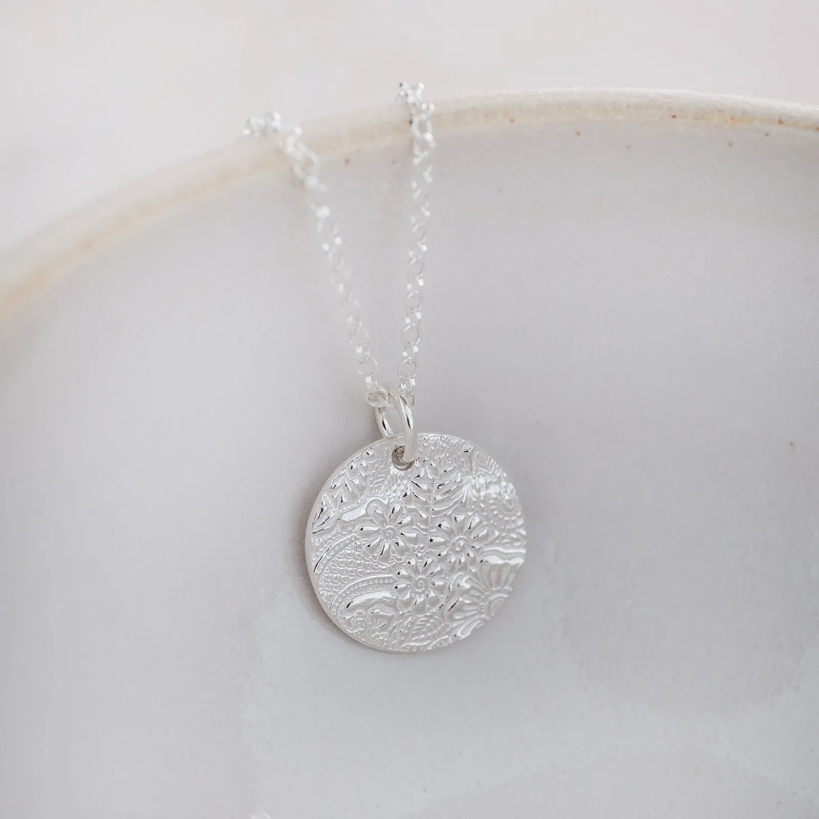 Sterling Silver Large Circle Pendant