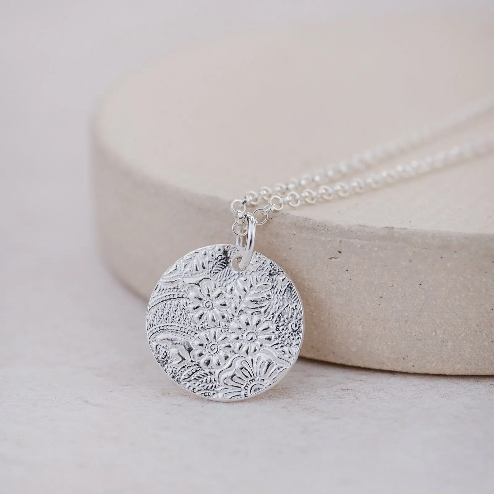 Sterling Silver Large Circle Pendant