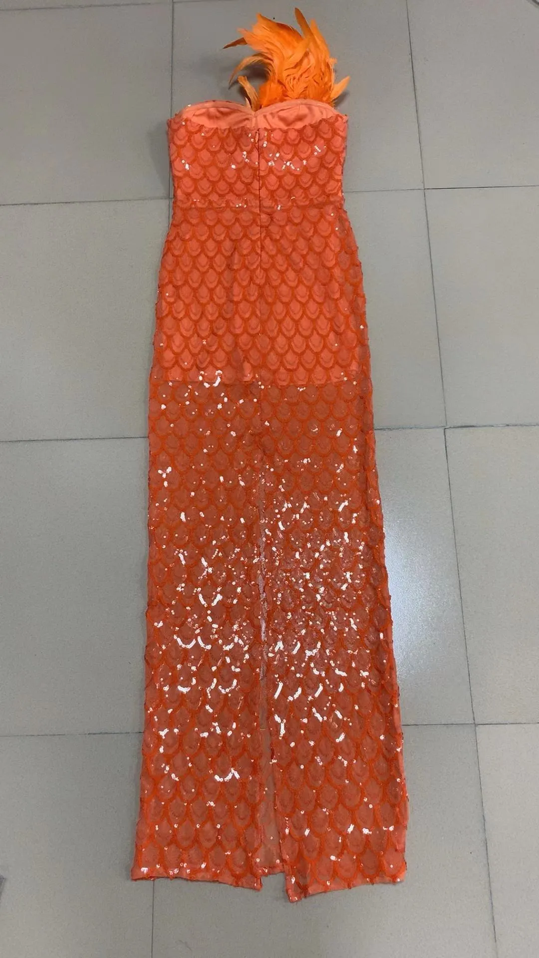 Strapless Dress Backless High Slit Long Dresses