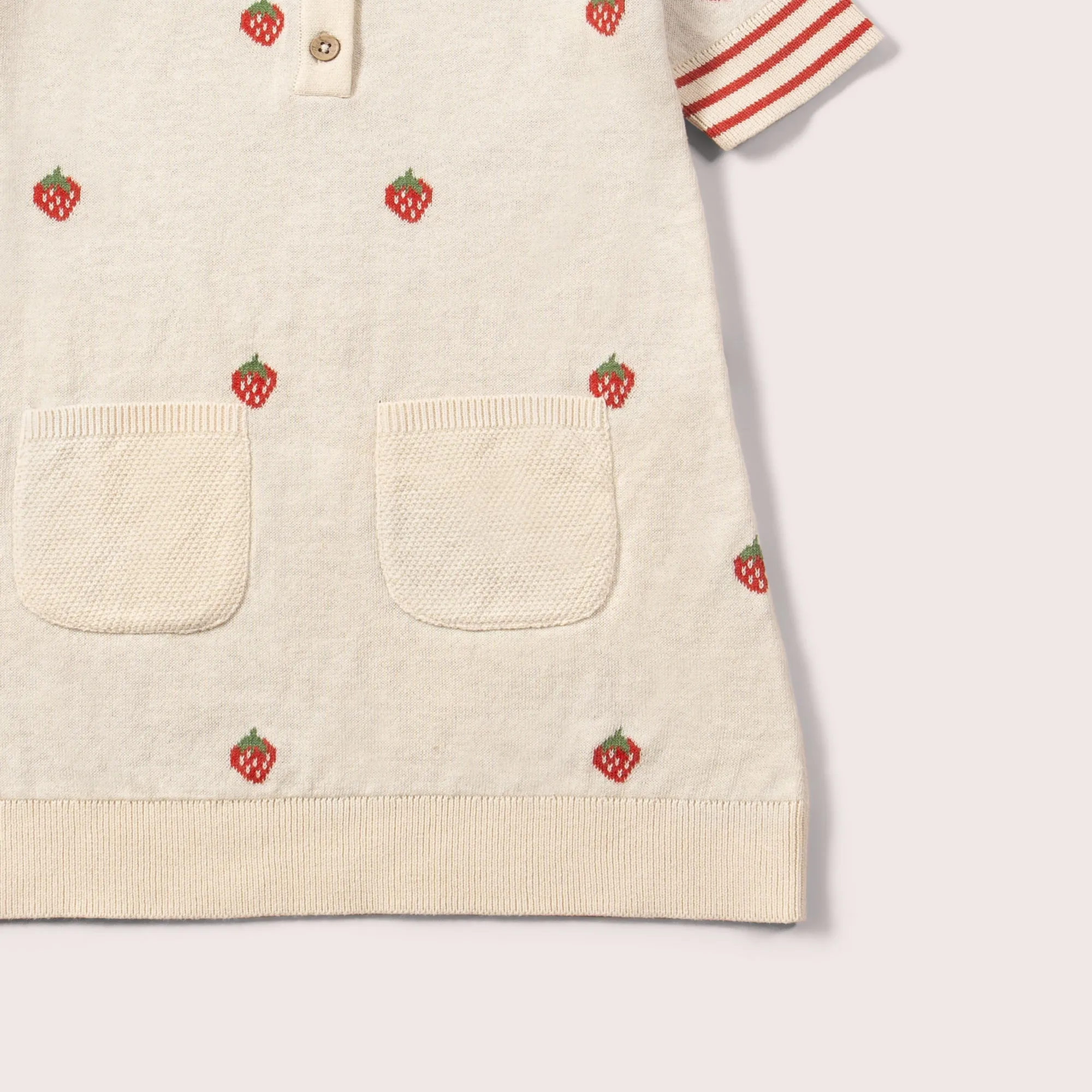 Strawberry Days Knitted Collar Dress