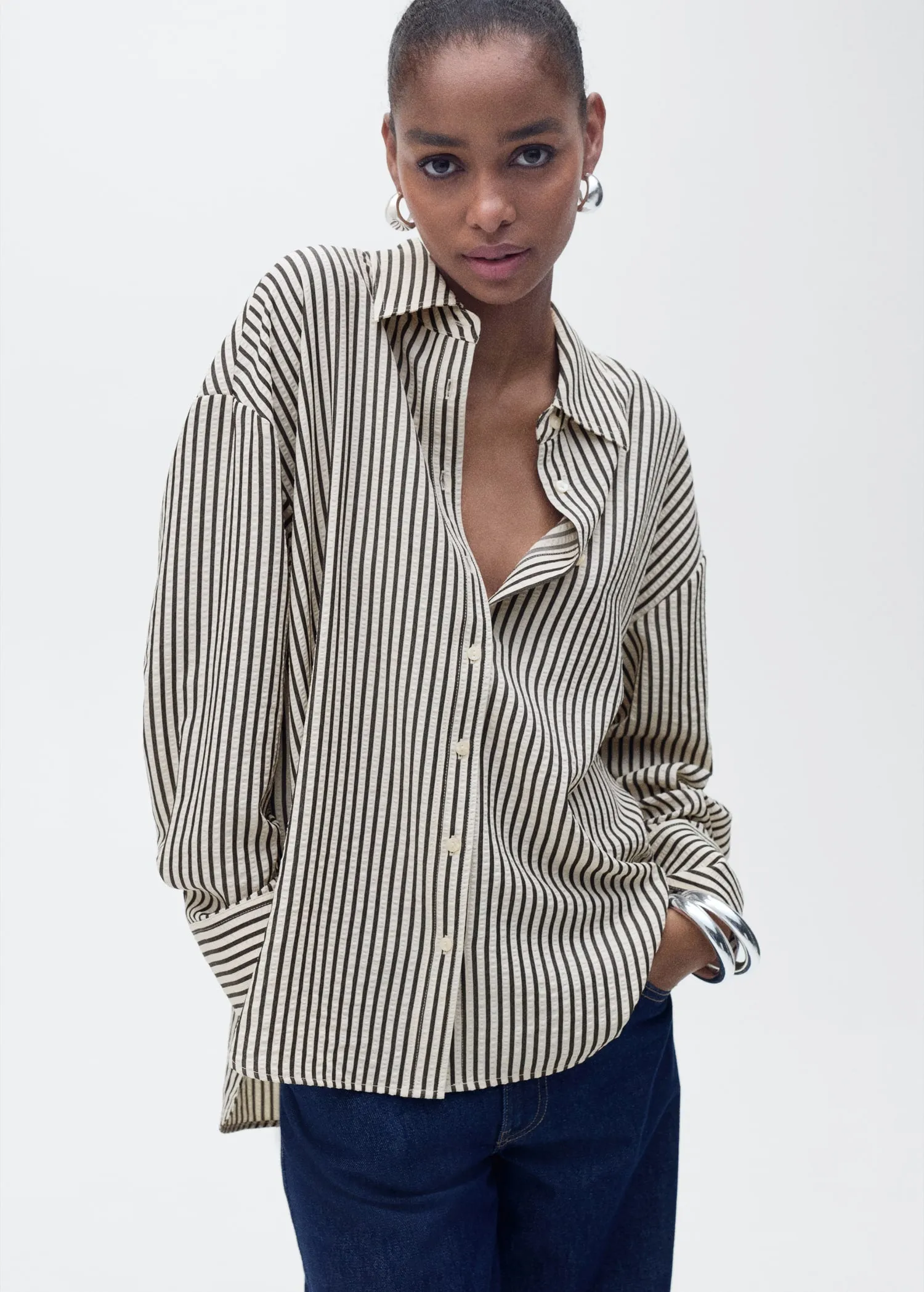 Striped textured shirt