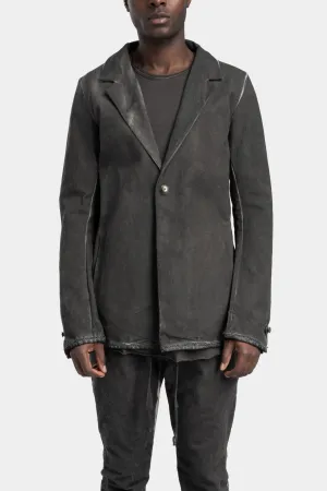 Structured cotton blazer, Cold dyed grey