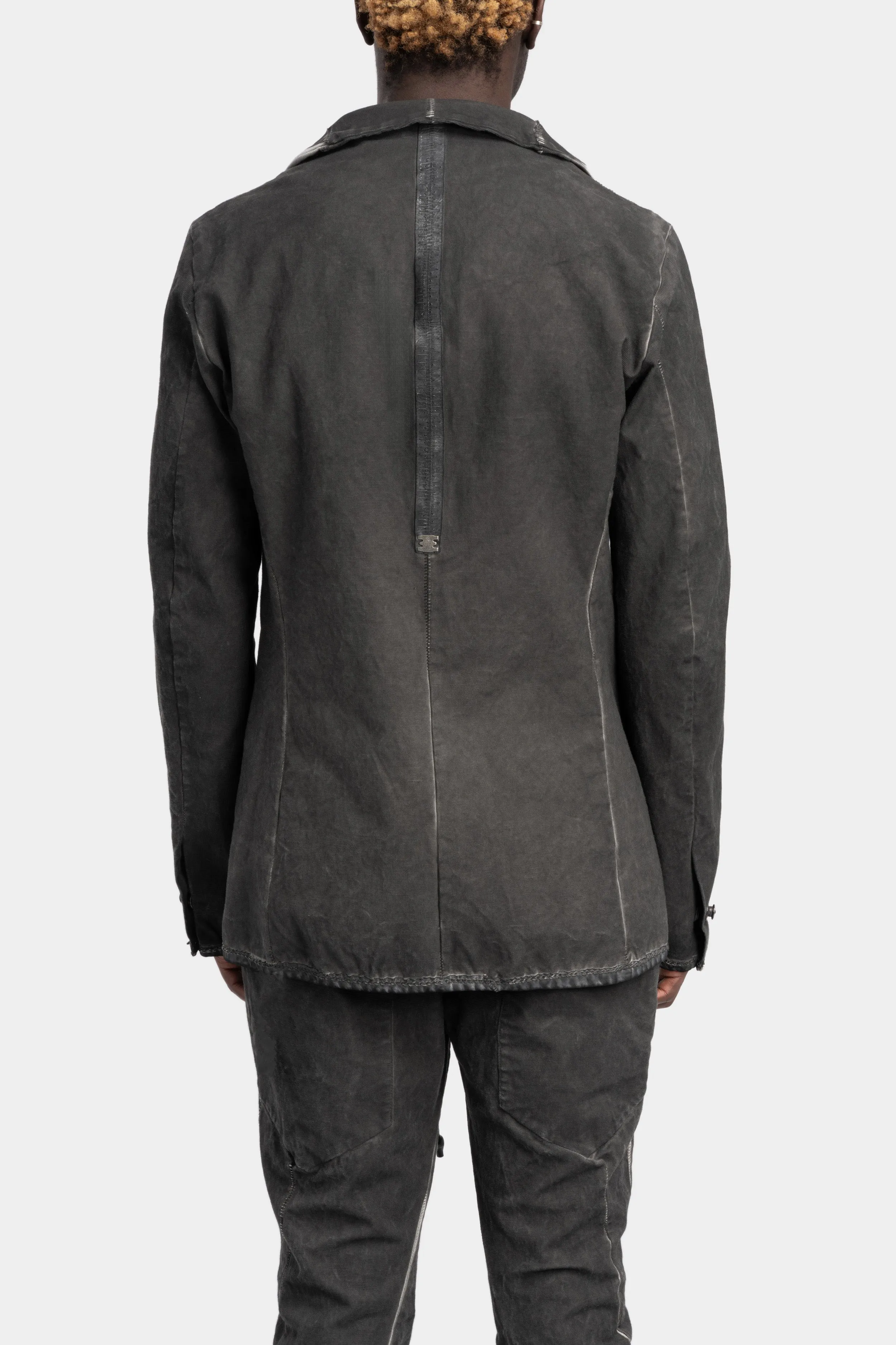 Structured cotton blazer, Cold dyed grey