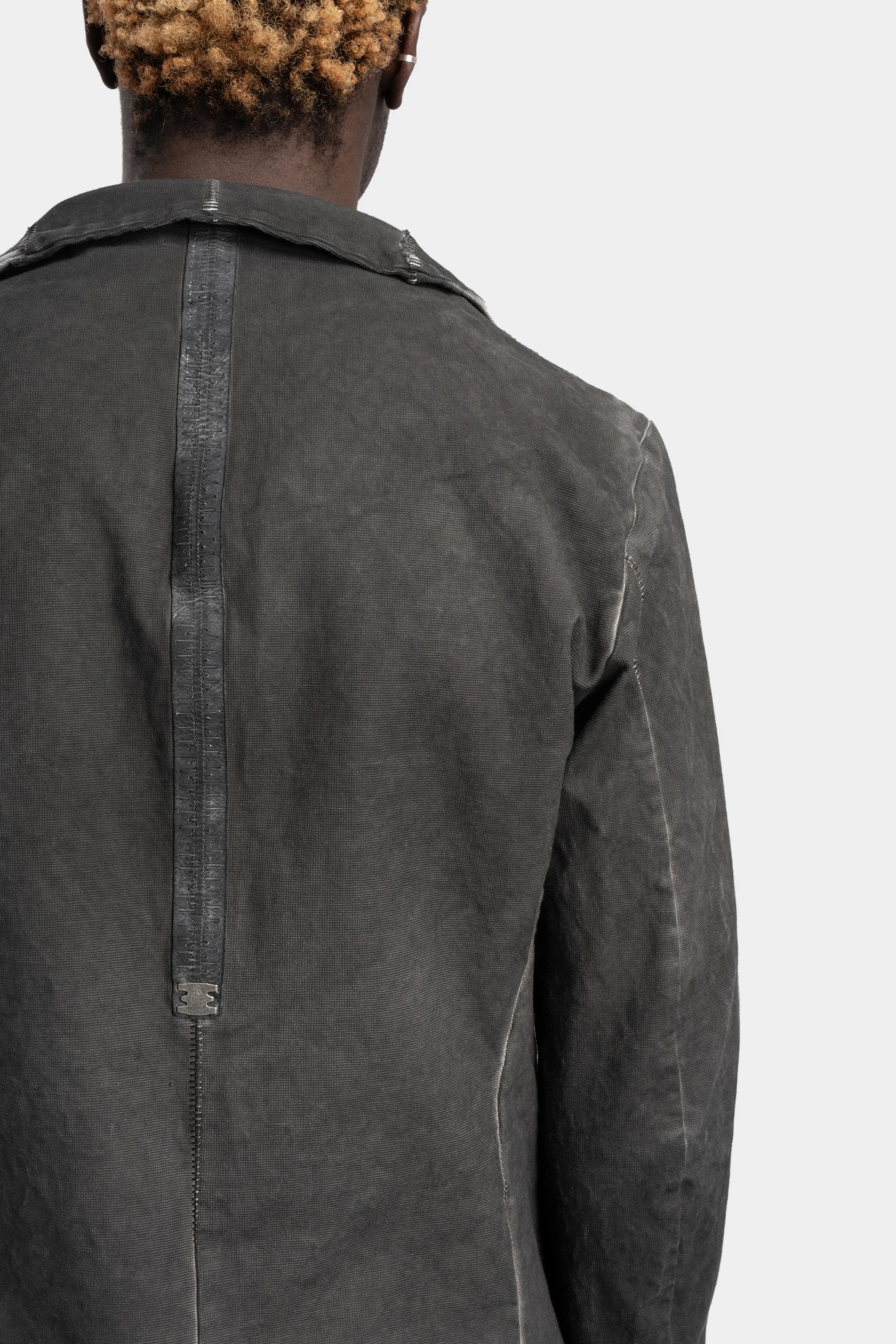 Structured cotton blazer, Cold dyed grey