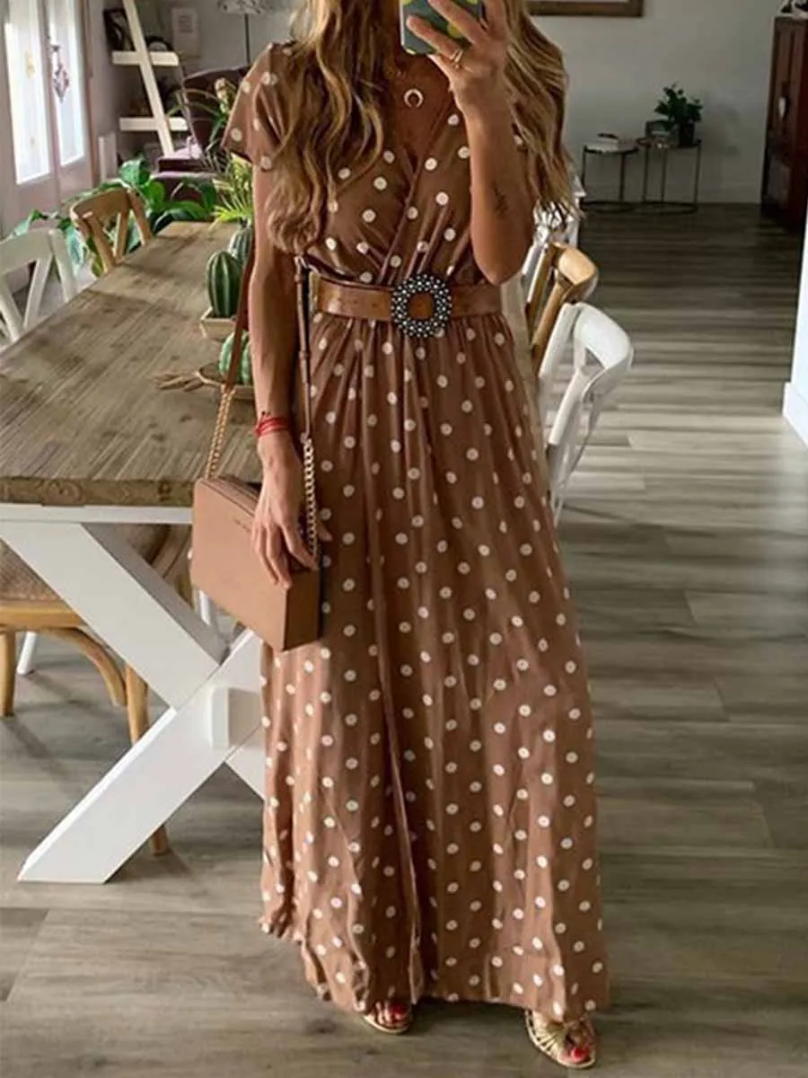 Stunncal Polka Dot Long Dress