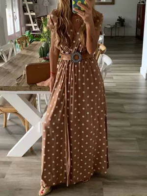 Stunncal Polka Dot Long Dress