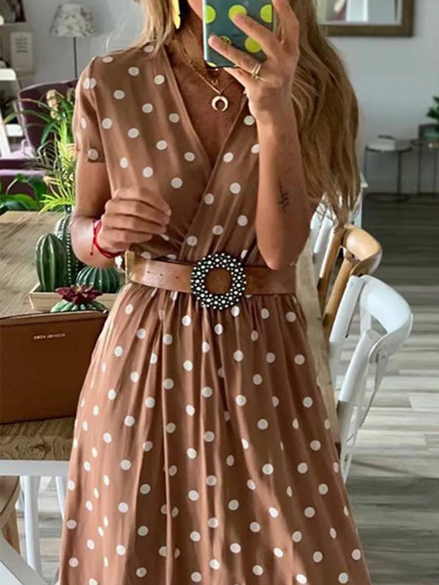 Stunncal Polka Dot Long Dress