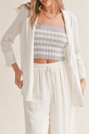 Sugarloaf Linen Open Blazer