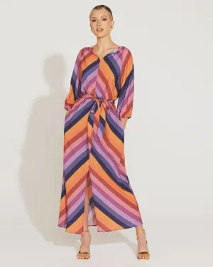 Sunset Dress Tie Waist Midi Dress