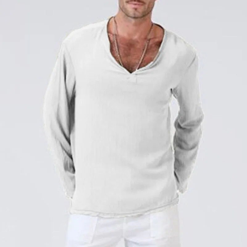 T-Shirt Homme Vintage Col V