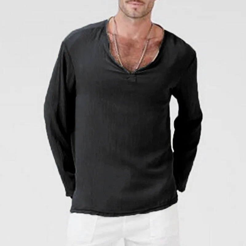 T-Shirt Homme Vintage Col V