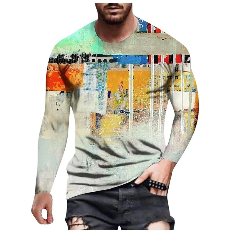 T Shirt Manche Longues Imprimé Vintage