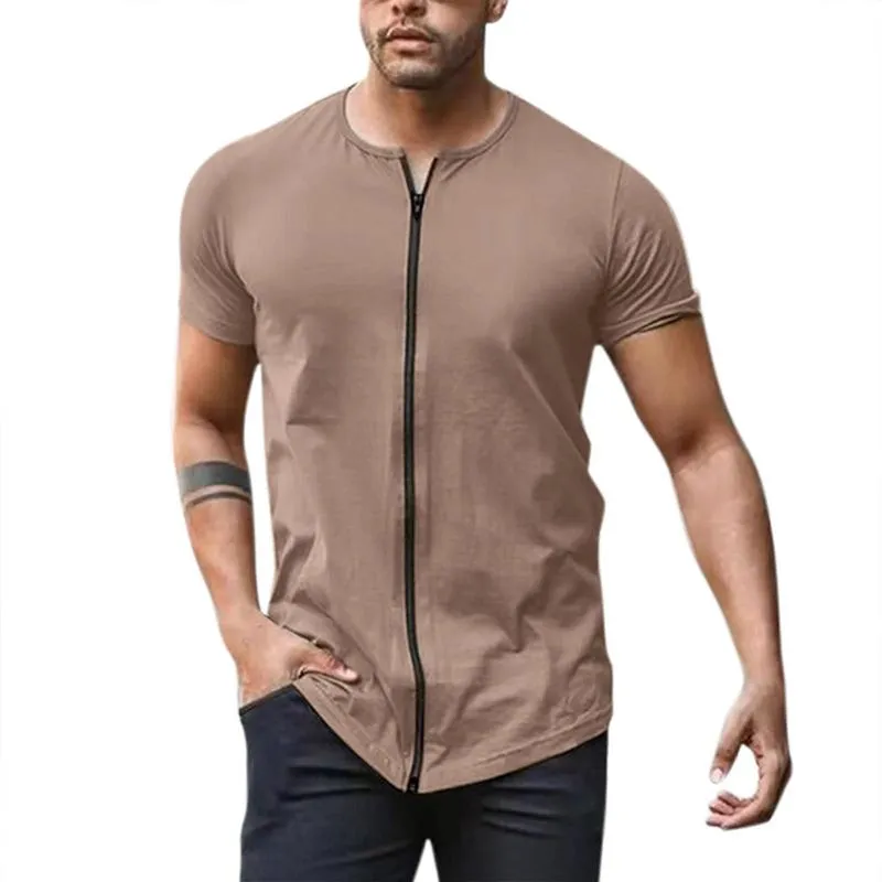 T-shirt à manches courtes avec fermeture éclair vintage