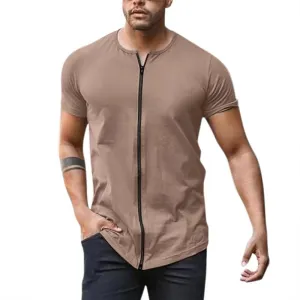 T-shirt à manches courtes avec fermeture éclair vintage