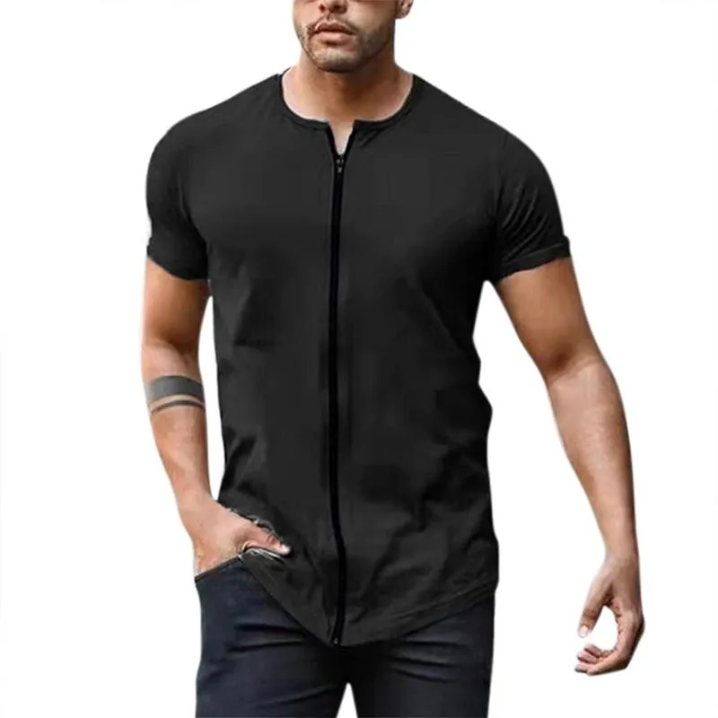 T-shirt à manches courtes avec fermeture éclair vintage
