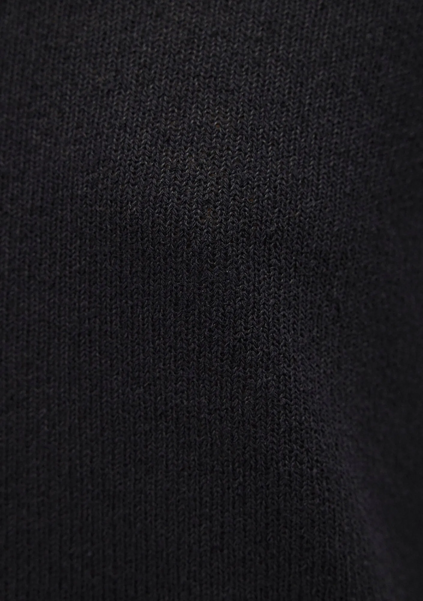 Textured Black Basic T-Shirt