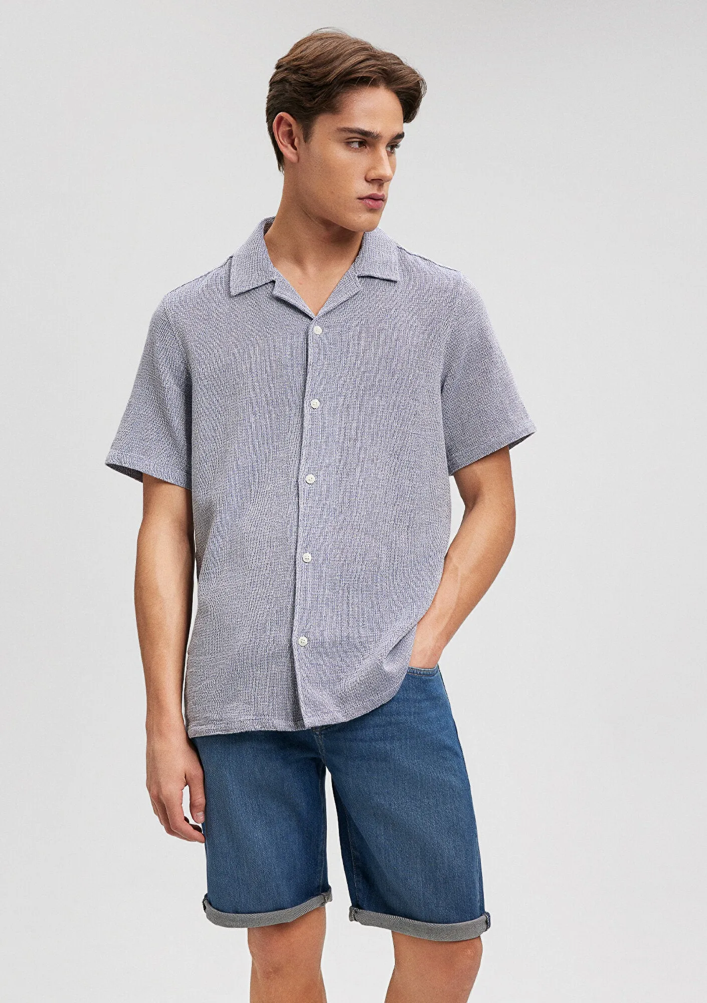 Textured Blue Shirt