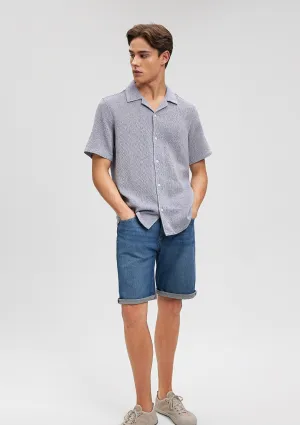 Textured Blue Shirt