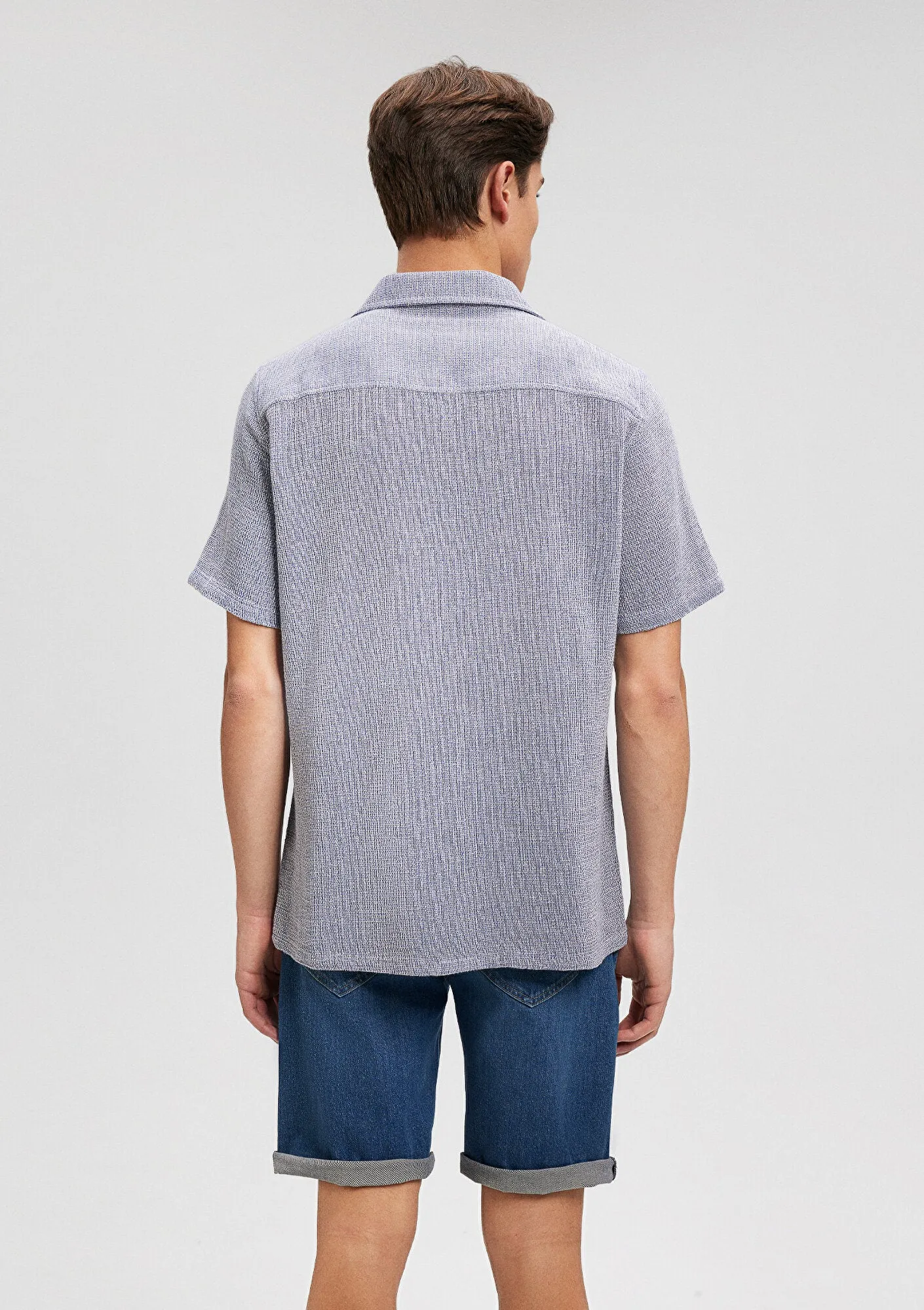 Textured Blue Shirt