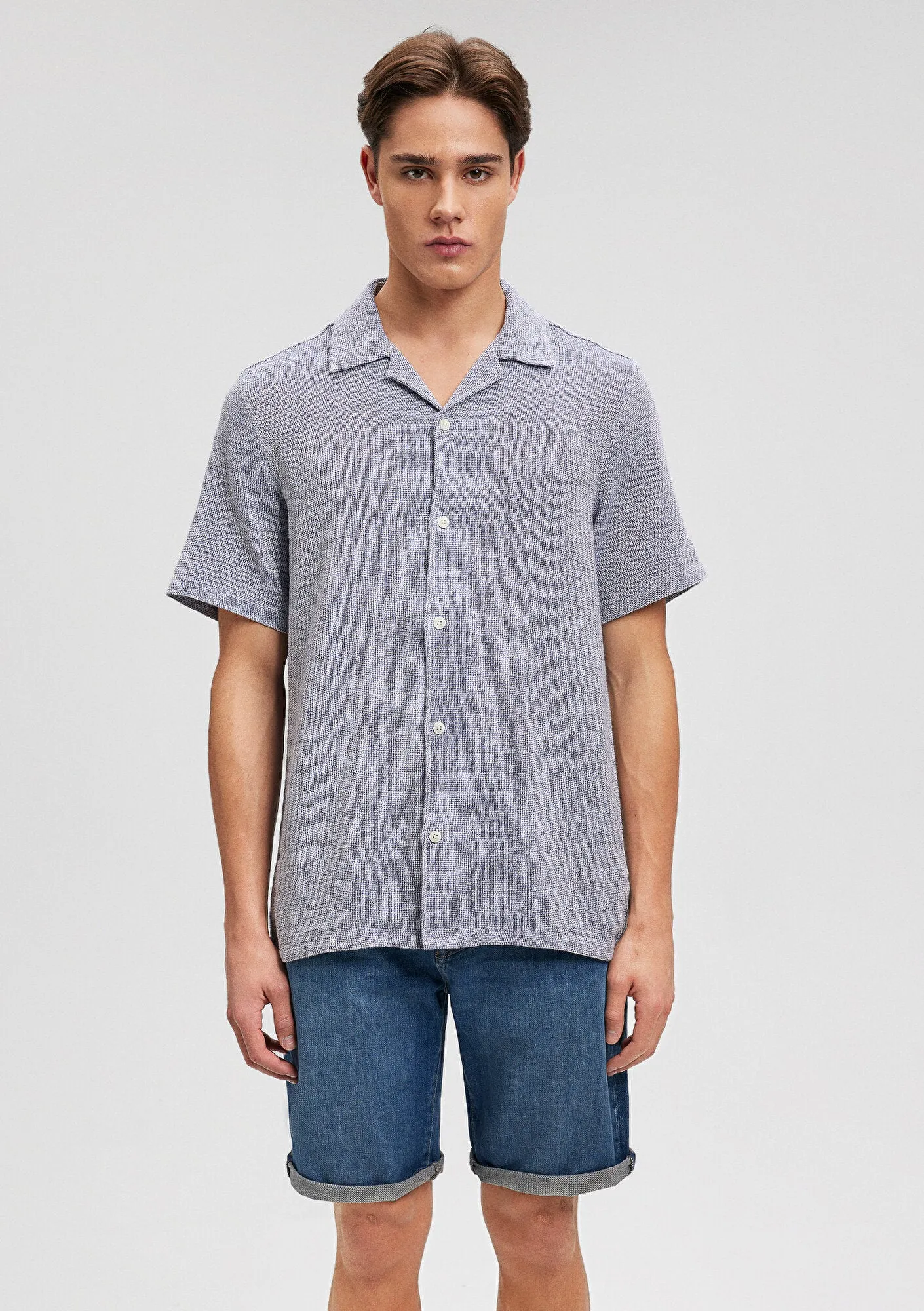 Textured Blue Shirt