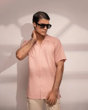 Textured Cuban Shirt ( Pink )