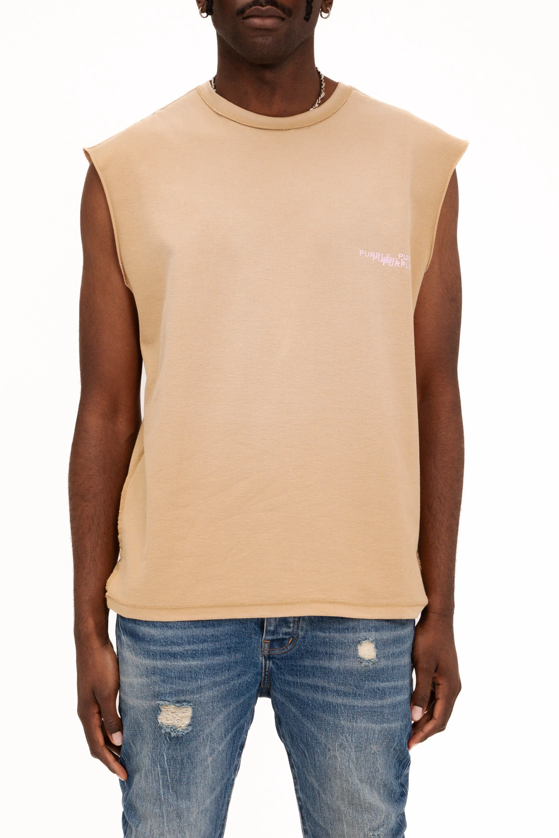 TEXTURED JERSEY SLEE TAN